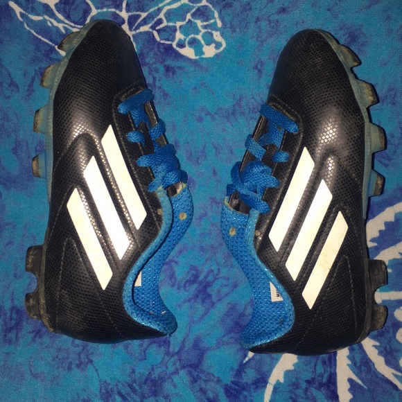 adidas Baseball/Soccer Cleats Black & Blue Children’s sz US 11 Toddler - Picture 5 of 7